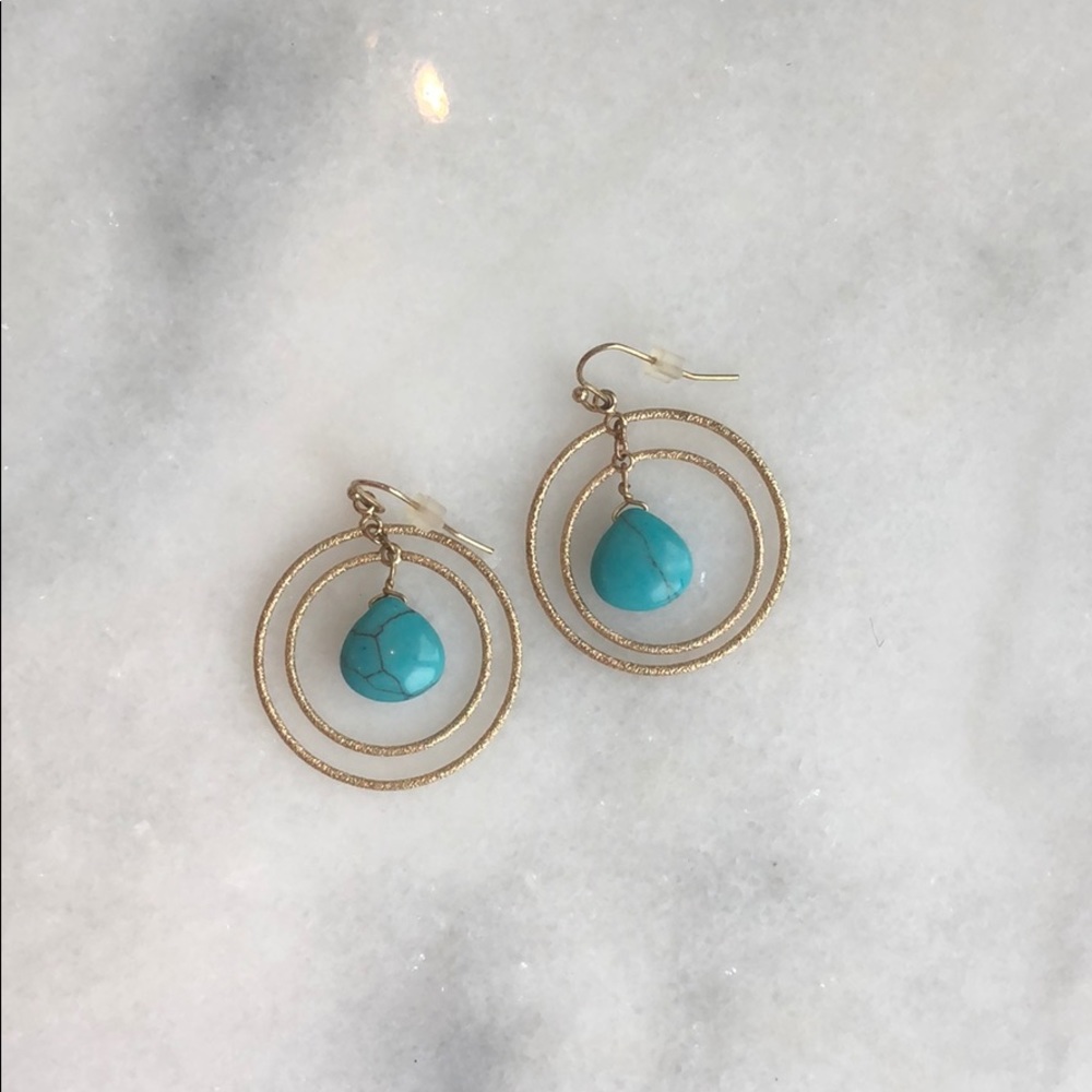 Gold and Turquoise Earrings